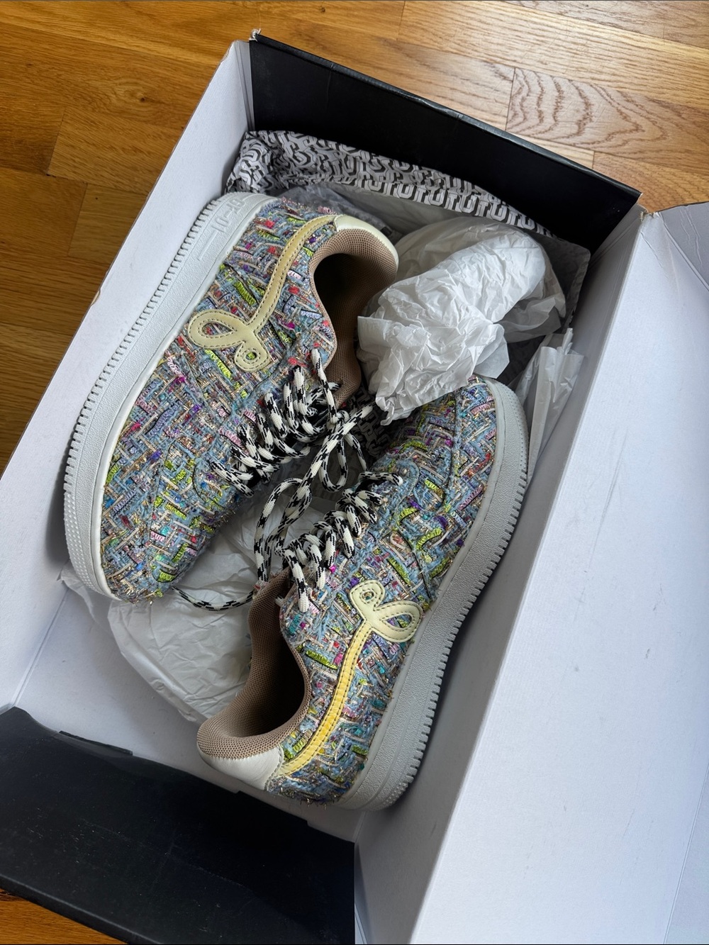 John Geiger Tweed Sneakers Multi Colored